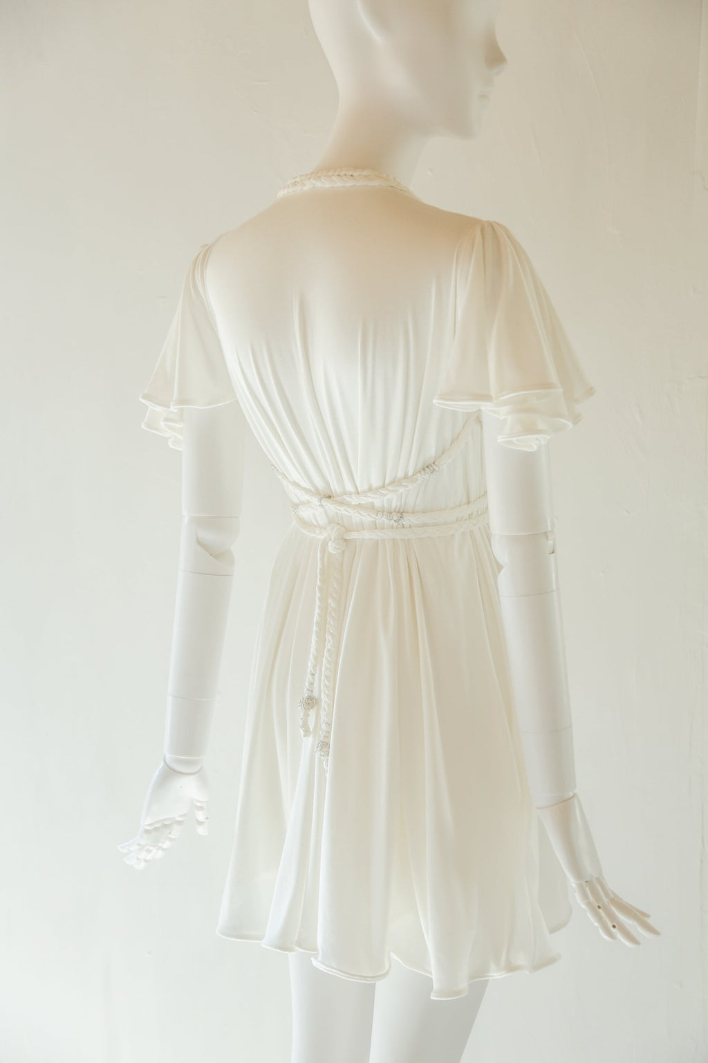 Ivory Bamboo Jersey Mini Dress - Aphrodite