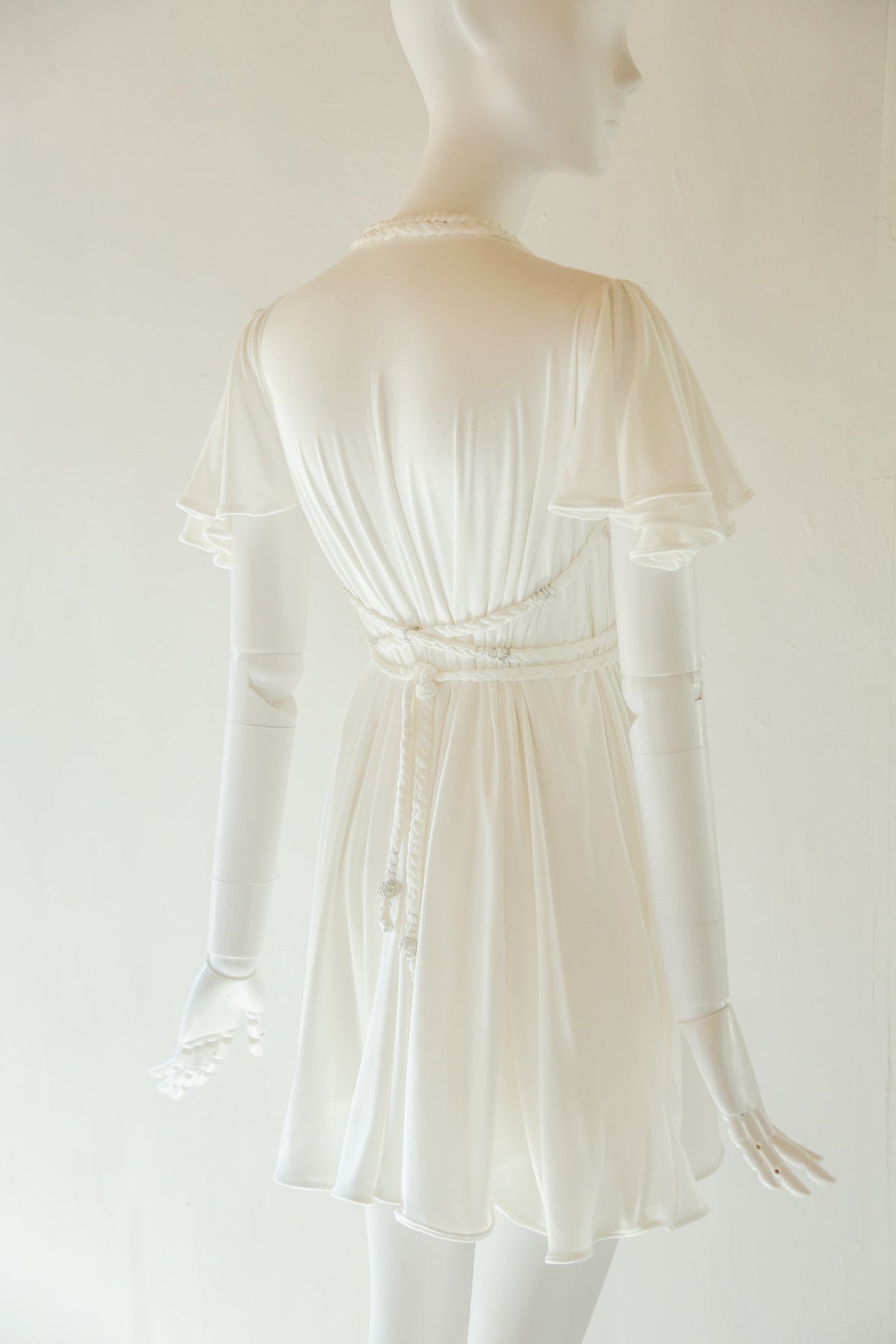 Ivory Bamboo Jersey Mini Dress - Aphrodite