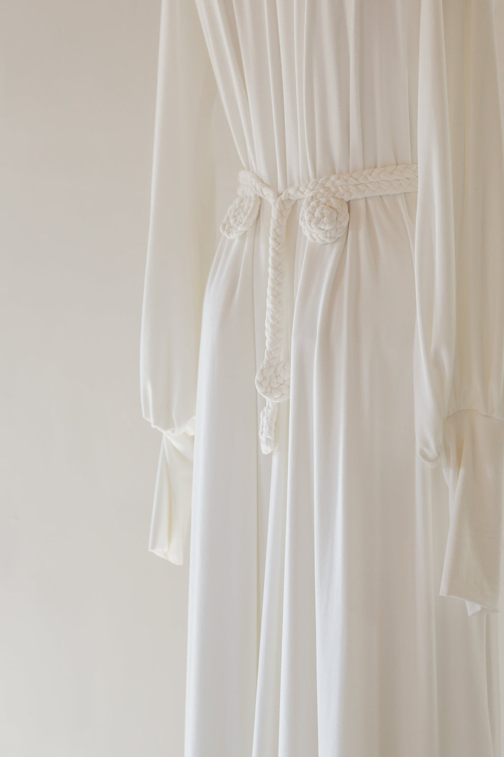 Ivory Bamboo Jersey Draped Dress - Athena