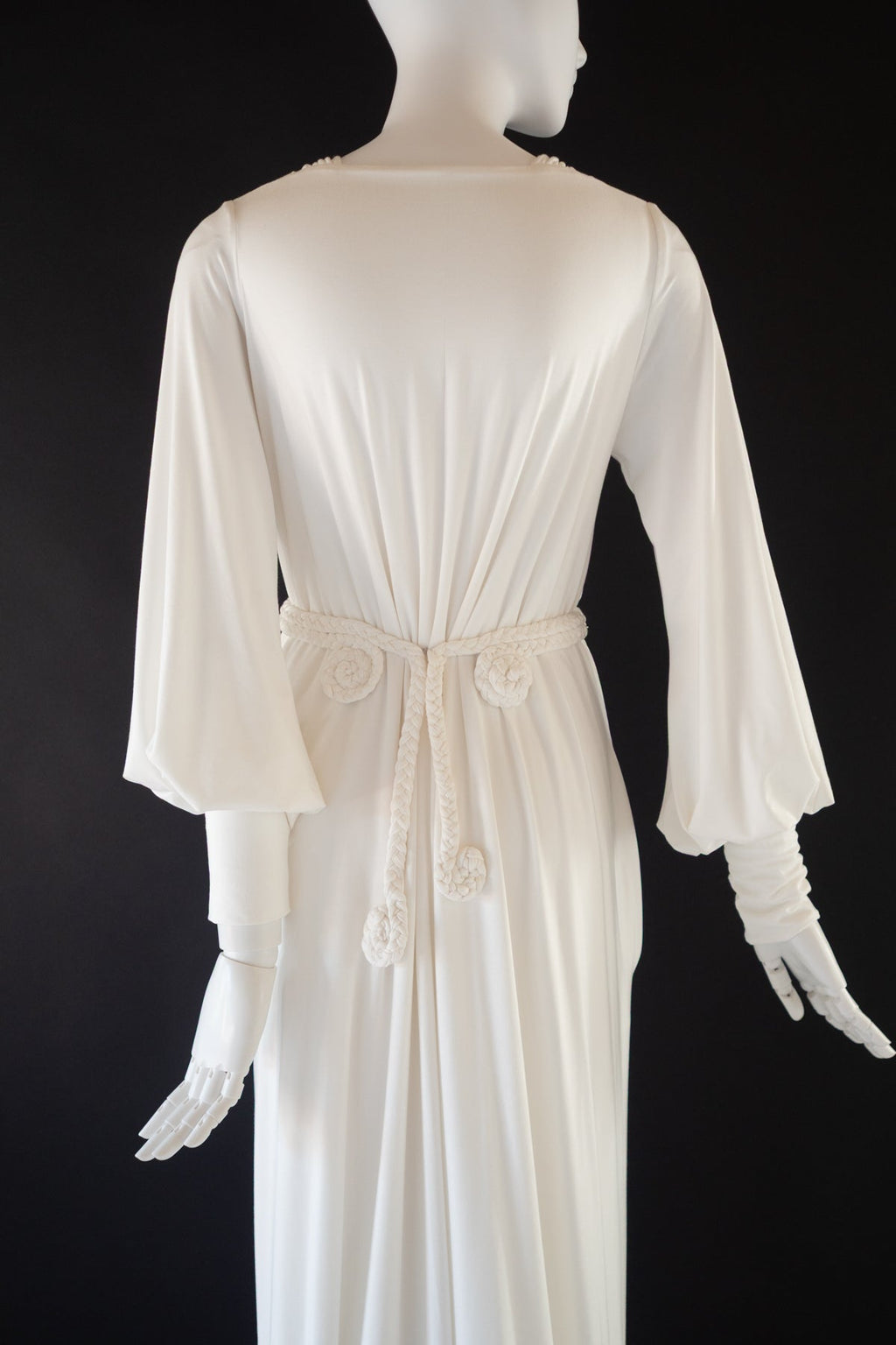 Ivory Bamboo Jersey Draped Dress - Athena
