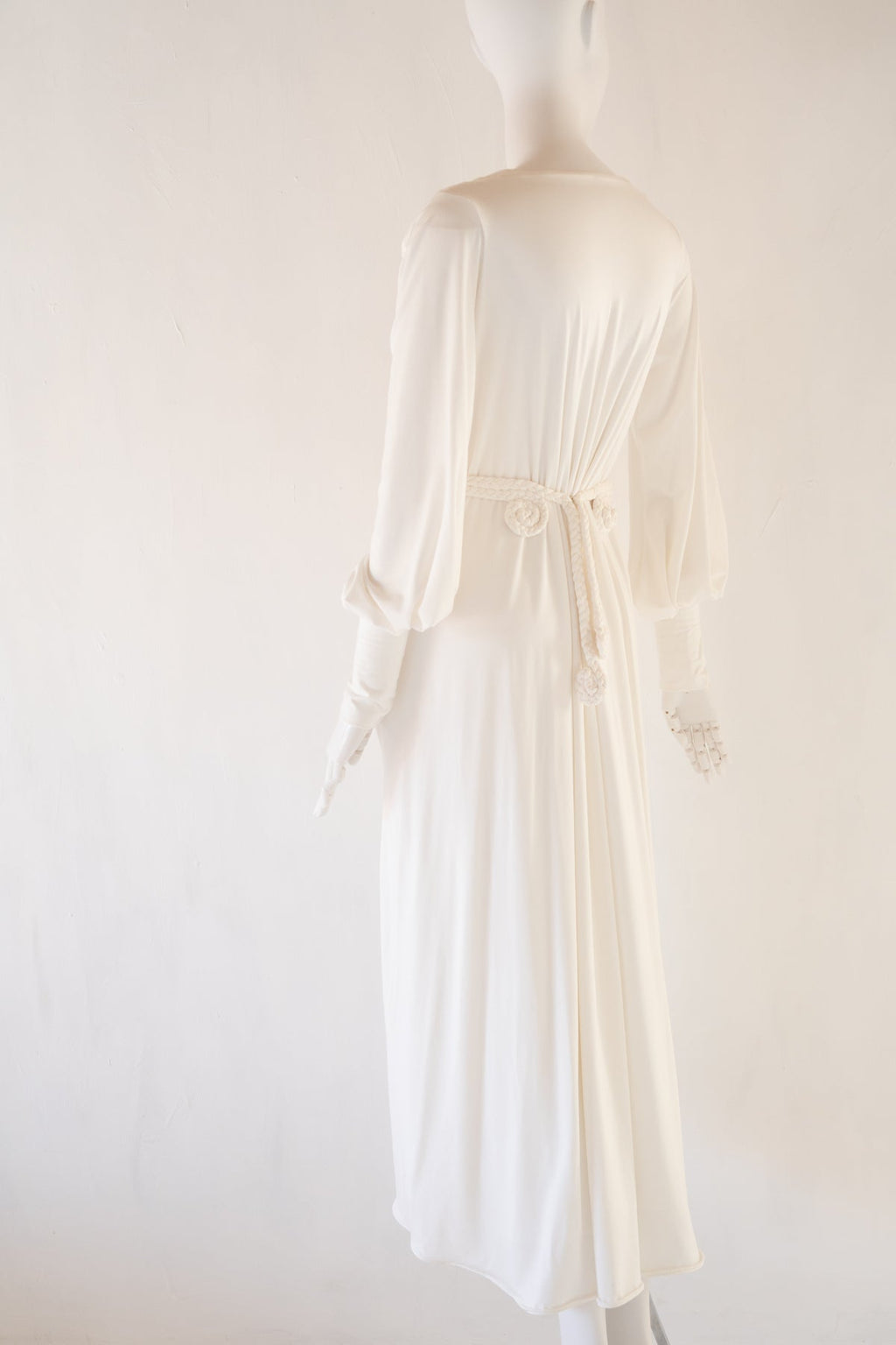 Ivory Bamboo Jersey Draped Dress - Athena
