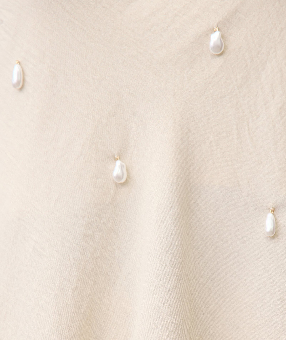 Pearl Beaded Bandeau Asymmetric Top  - Stone