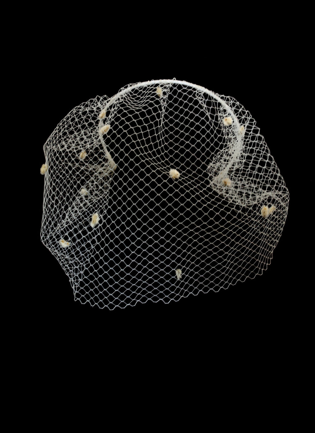 Ivory Dot Birdcage Veil Headpiece
