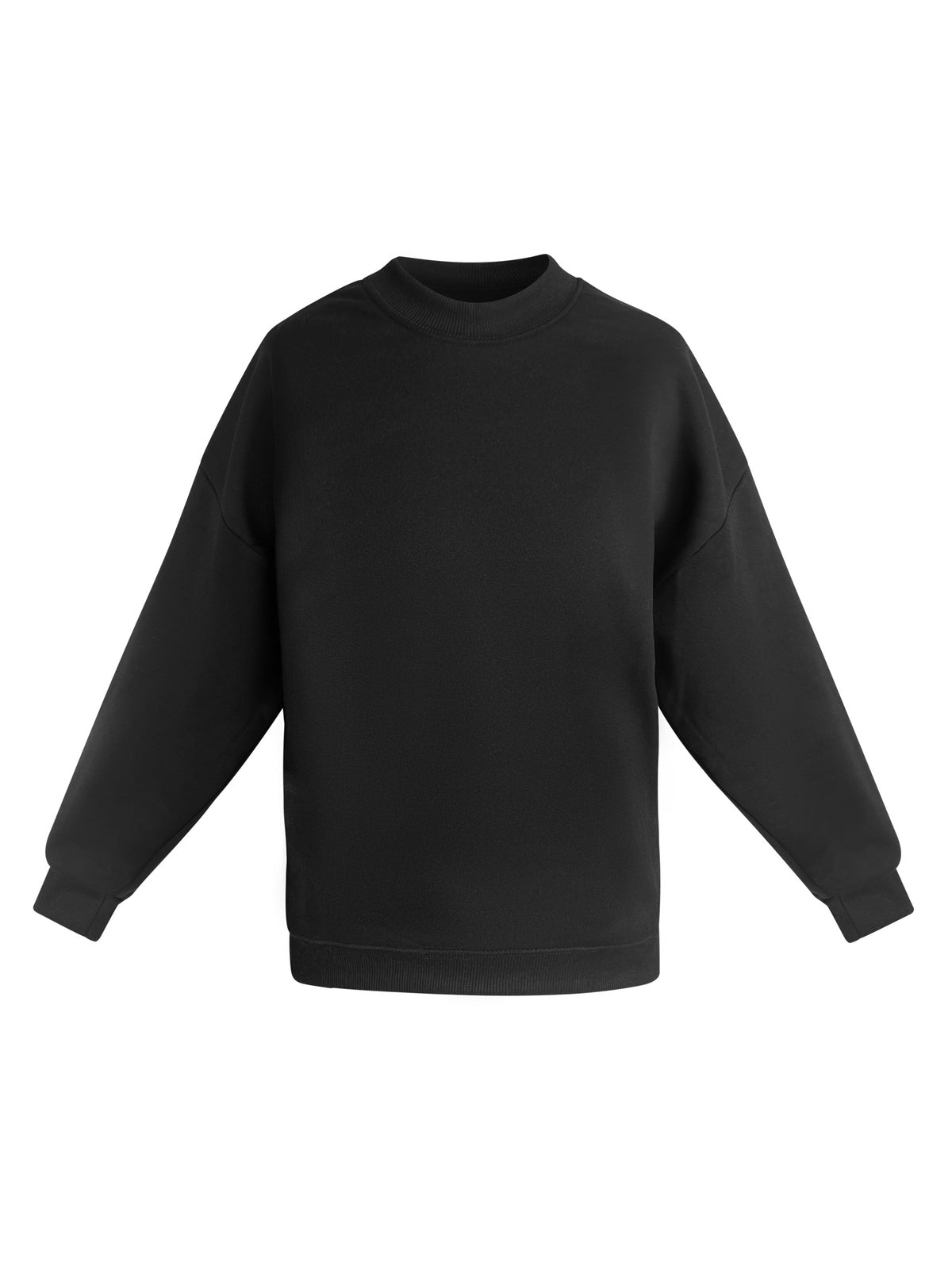 Black Cotton Sweatshirt With Gold Sequin Flower