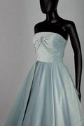 Blush Frost - Blue Velvet Bow Midi Dress