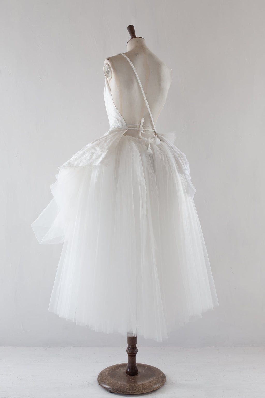 From the Source Original Draped Dress in Muslin, Tulle and Silk