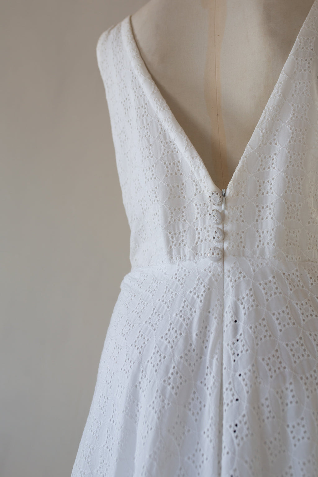 Natalia - Broderie Anglaise White Cotton Maxi Dress