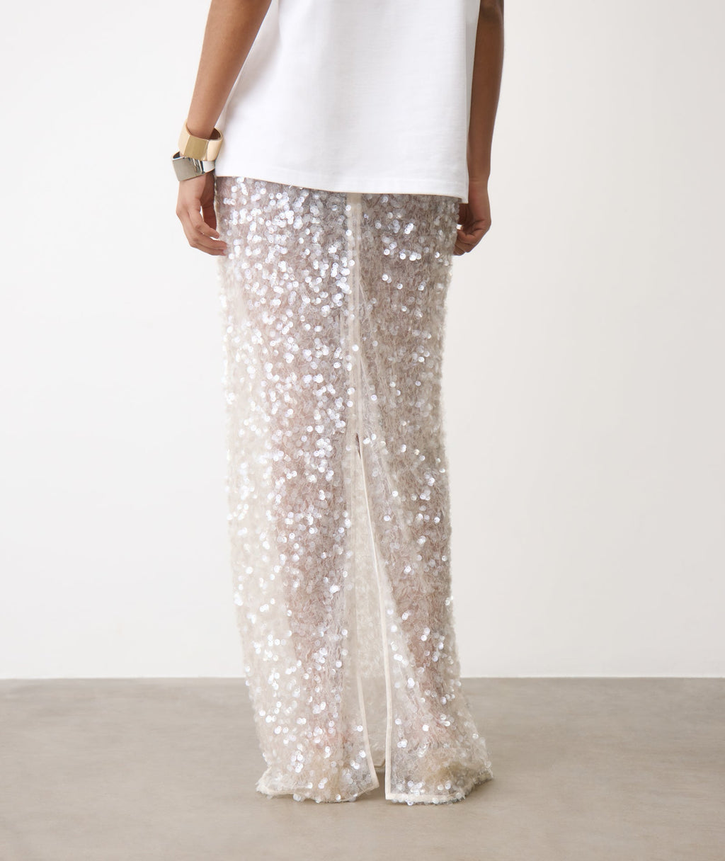 Sequin Maxi Skirt - Ivory