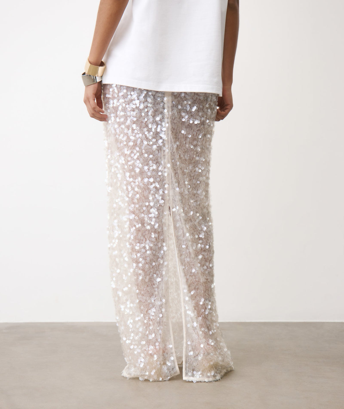 Sequin Maxi Skirt - Ivory