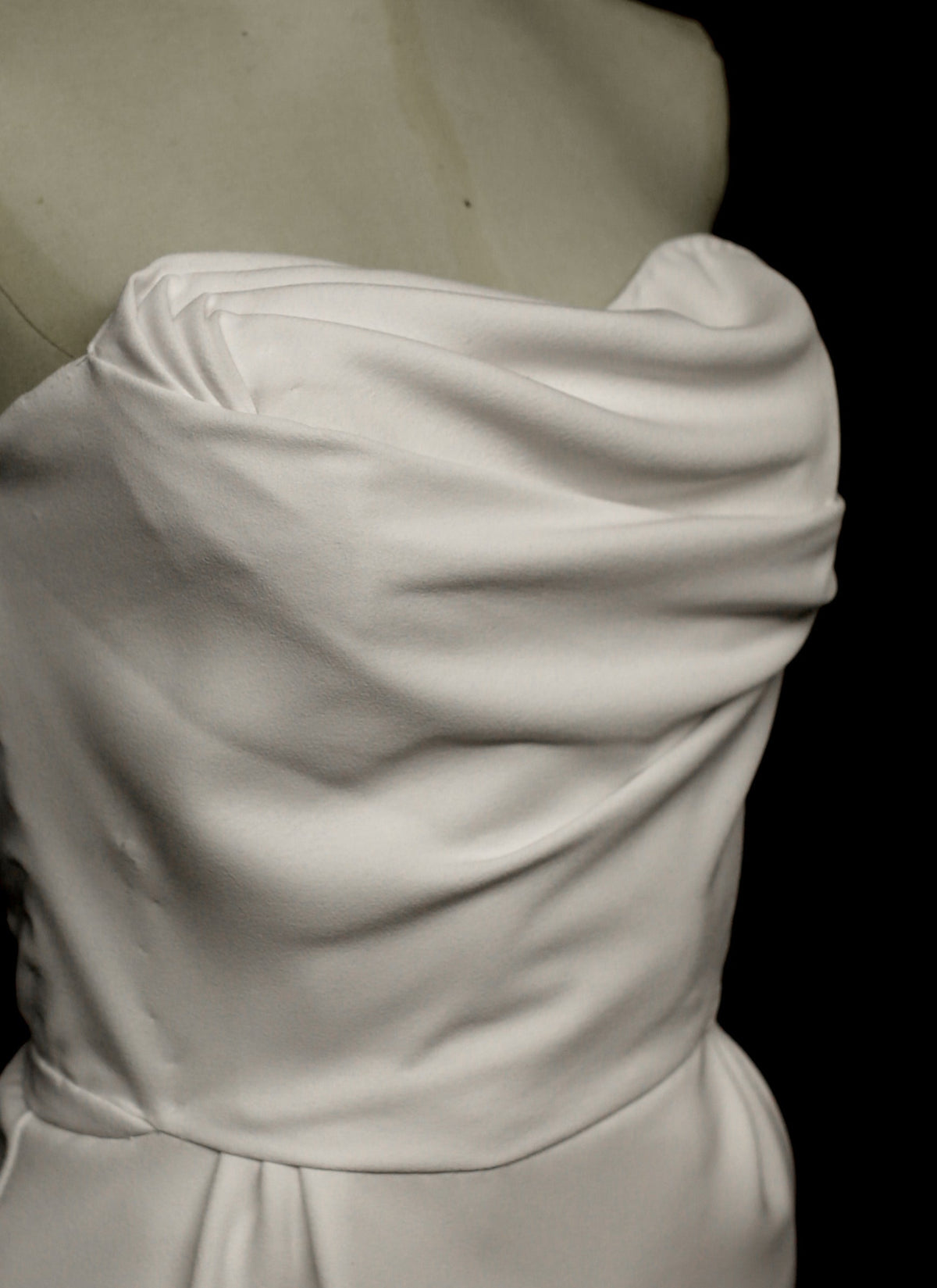 Ivory Crepe Draped Hourglass Gown and Beaded Cape - The Bride