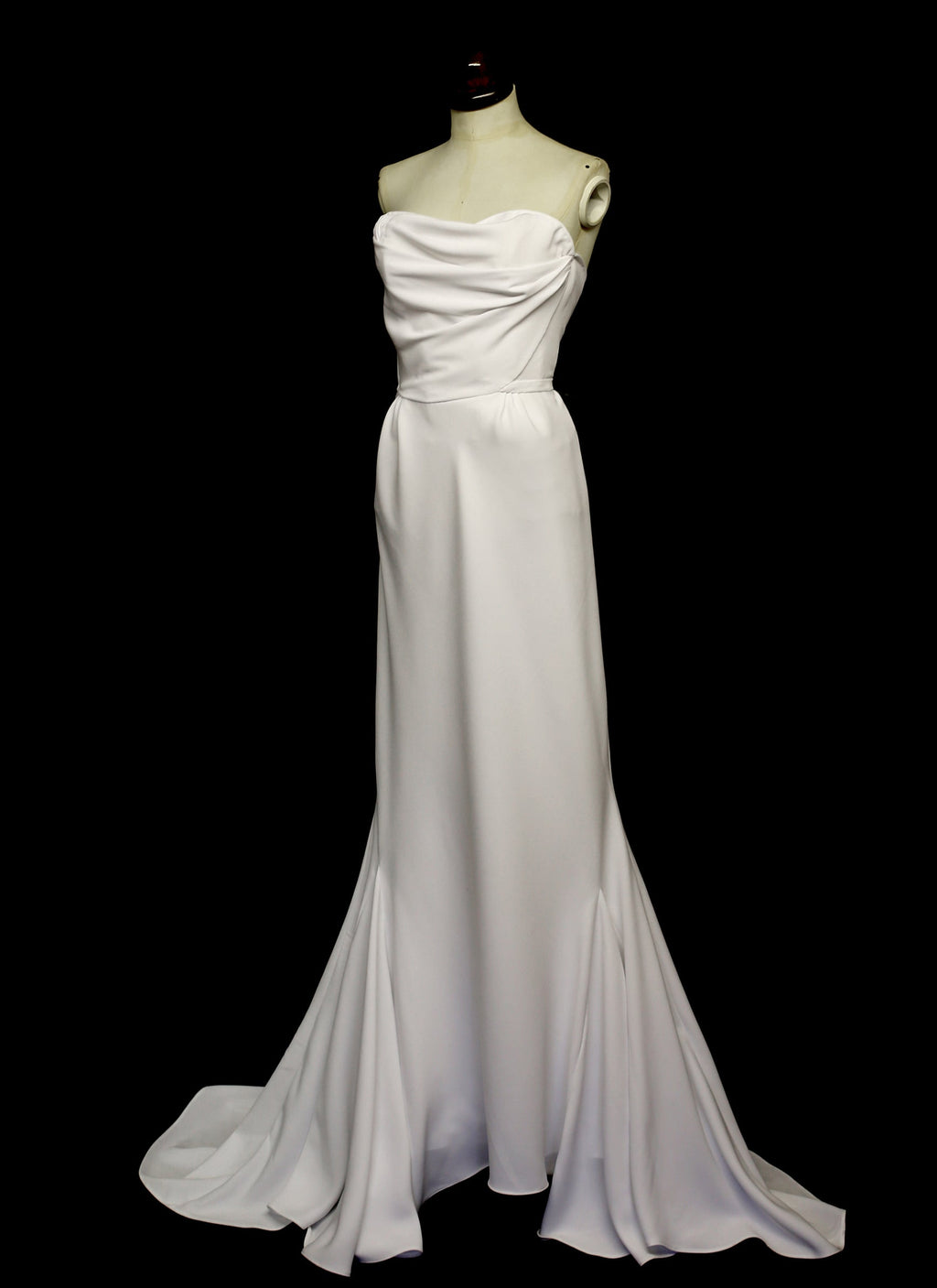 Ivory Crepe Draped Hourglass Gown and Beaded Cape - The Bride