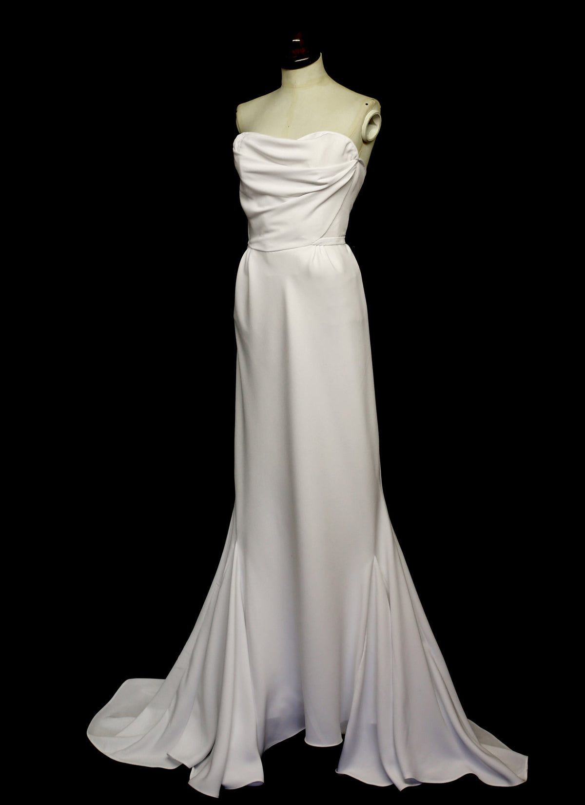 Ivory Crepe Draped Hourglass Gown and Beaded Cape - The Bride