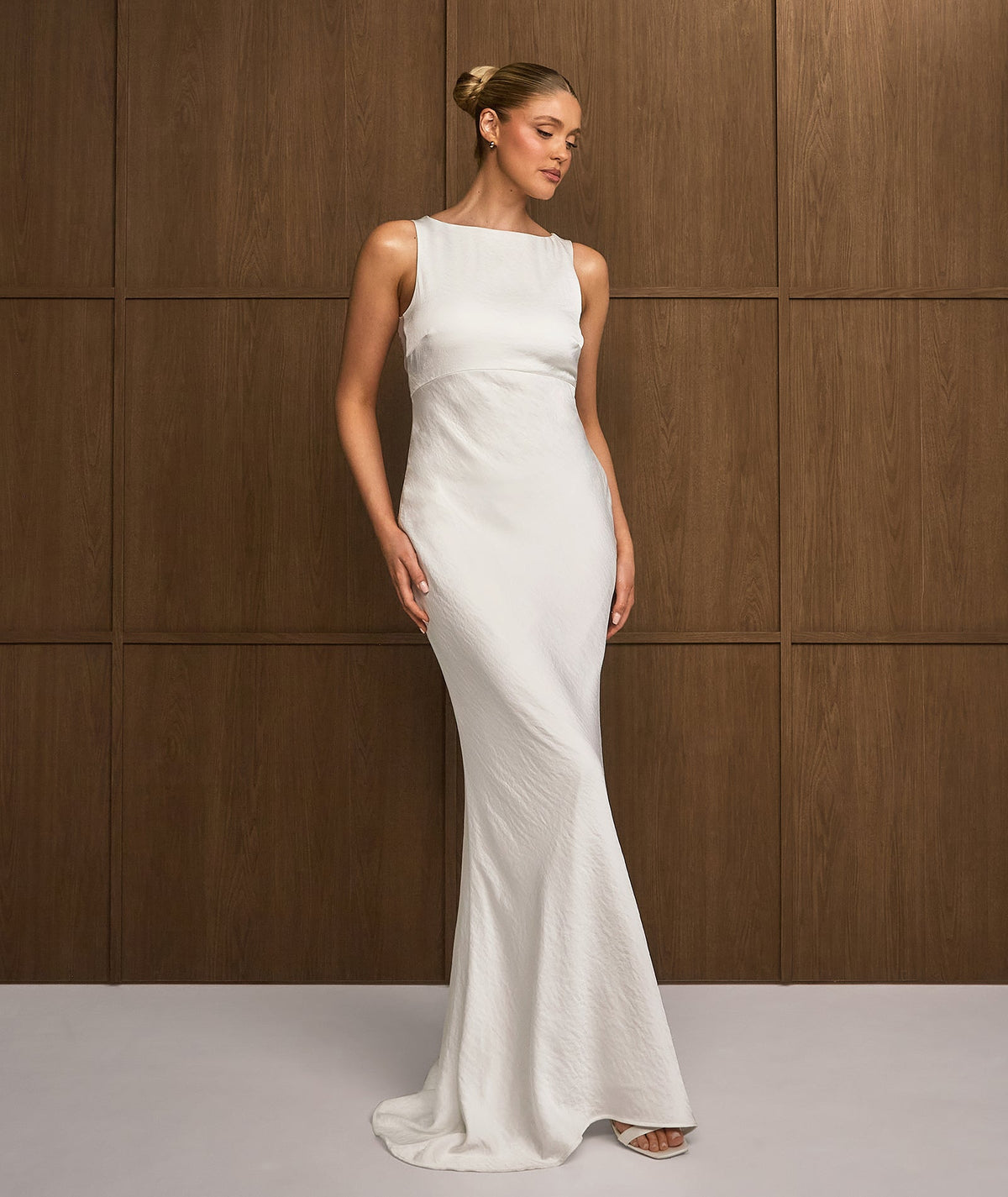 Organza Open Back Maxi Dress - Ivory