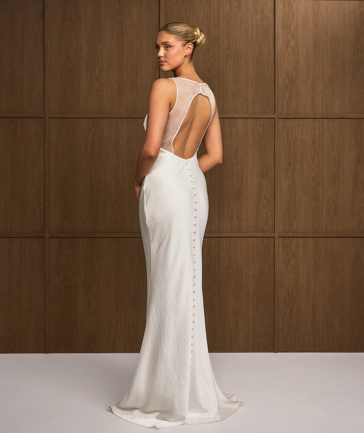 Organza Open Back Maxi Dress - Ivory