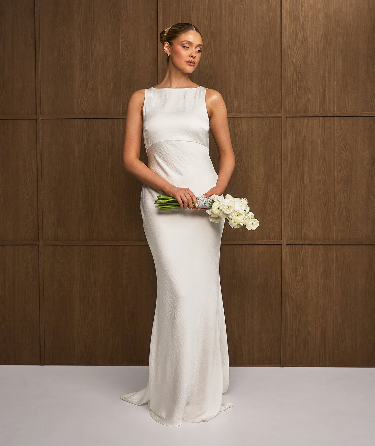 Organza Open Back Maxi Dress - Ivory