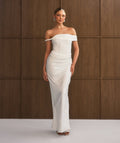 Twist Strap Corset Maxi Dress - White